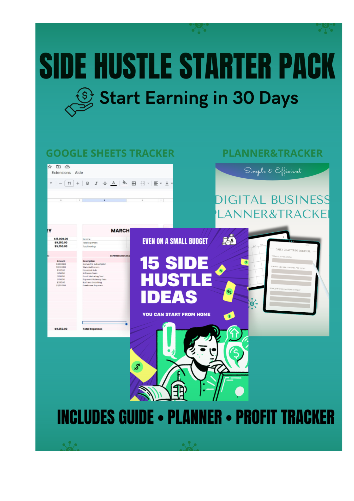 Side Hustle Starter Pack (Guide + Planner + Tracker)