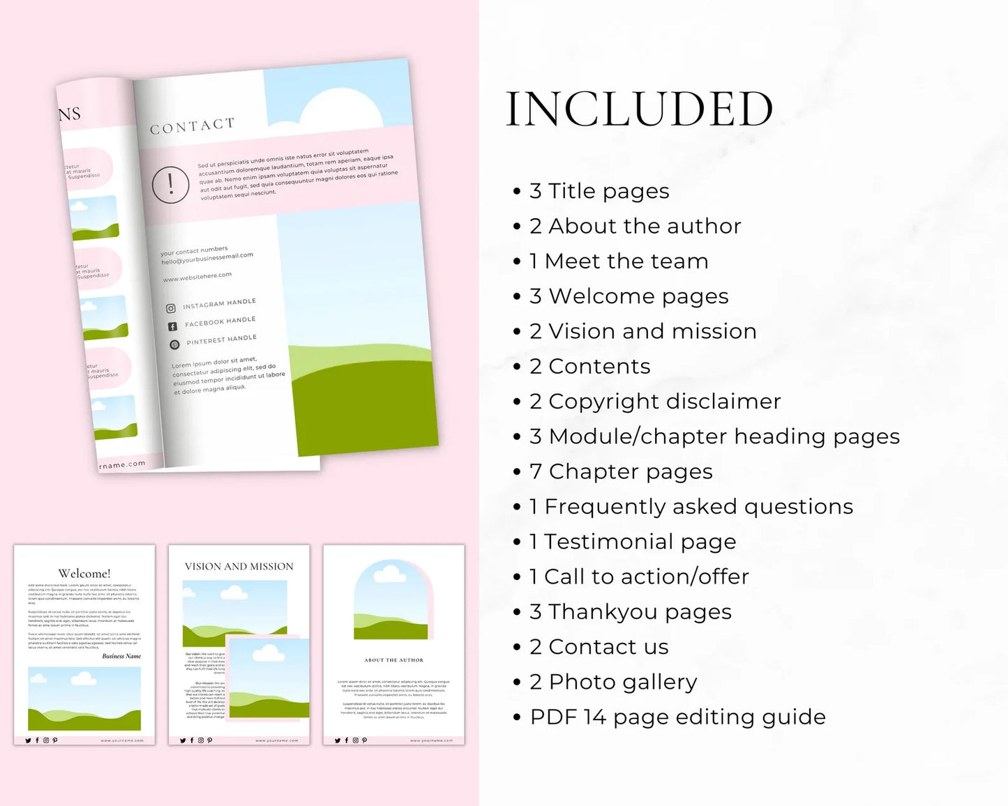 Editable Ebook Template, Small Business Canva Ebook Template